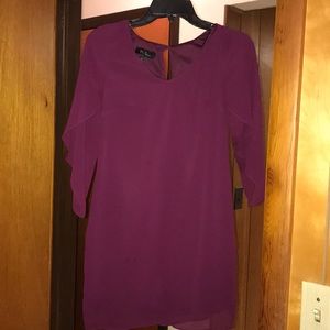 Quarter sleeve plum dress